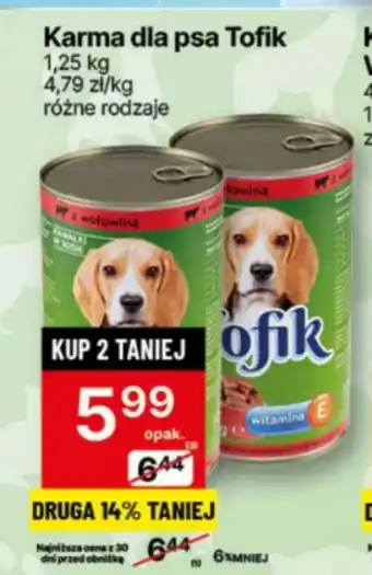 Delikatesy Centrum Karma dla psa Tofik oferta
