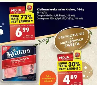 Biedronka Kiełbasa krakowska Krakus, 144 g oferta