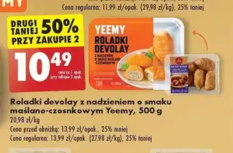Biedronka Yeemy Roladki devolay z nadzieniem o smaku maślano-czosnkowym 500 g oferta
