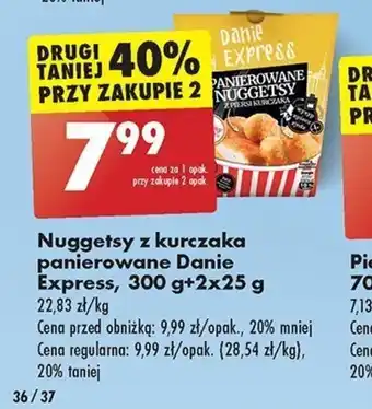 Biedronka Nuggetsy z kurczaka panierowane Danie Express, 300 g+2x25 g oferta