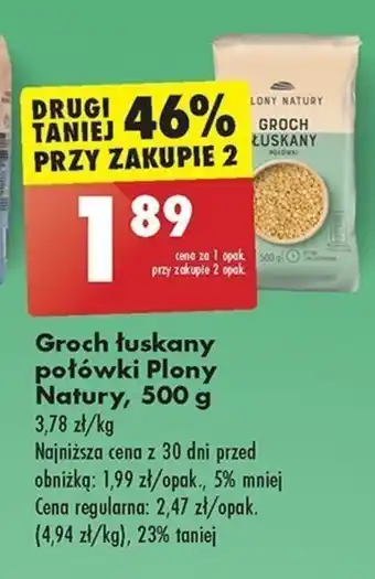 Biedronka Plony Natury Groch łuskany połówki 500 g oferta