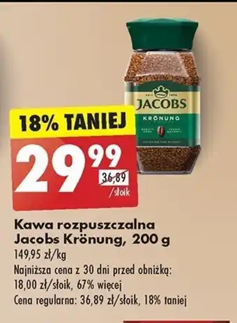 Biedronka Jacobs Krönung Kawa rozpuszczalna 200 g oferta