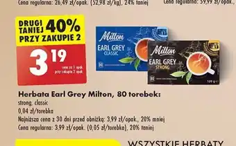 Biedronka Herbata Earl Grey Milton, 80 torebek oferta