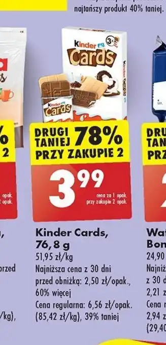 Biedronka Kinder Cards, 76,8 g oferta