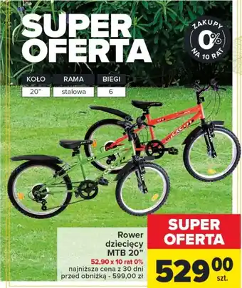 Carrefour Rower dziecięcy MTB 20" oferta