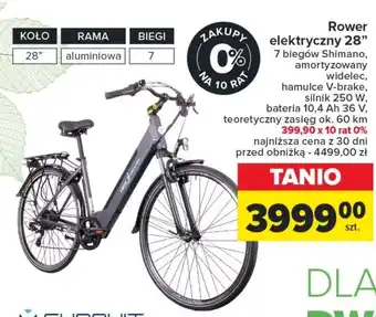 Carrefour Rower elektryczny 28" oferta