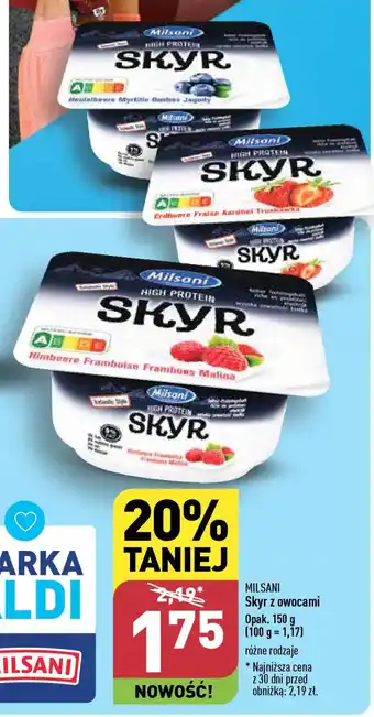 ALDI MILSANI Skyr z owocami 150 g oferta
