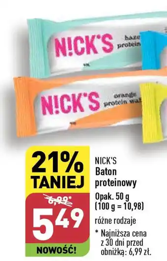 ALDI NICK'S Baton proteinowy 50 g oferta