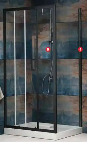 Bricomarche Kabina prysznicowa Doris Black oferta