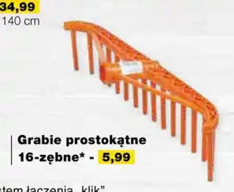 Bricomarche Grabie prostokątne 16-zębne oferta