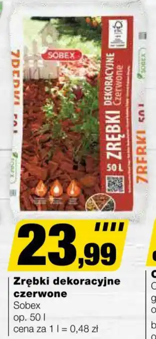Bricomarche Zrębki dekoracyjne czerwone Sobex 50 l oferta