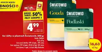 Biedronka Ser żółty w plastrach Światowid 300 g oferta