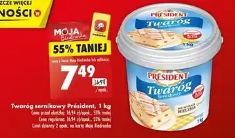 Biedronka Twaróg sernikowy Président 1 kg oferta