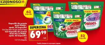Biedronka Kapsułki do prania Ariel PODS+ 52 kapsułki lub Kapsułki do prania Ariel ALL in PODS 63 kapsułki oferta