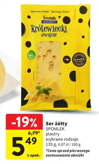 Intermarche Ser żółty SPOMLEK 135g oferta