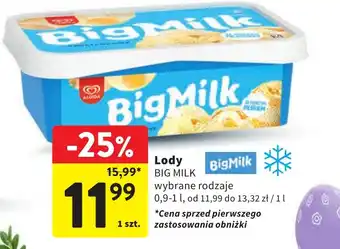 Intermarche Lody Big Milk 0,9-1l oferta