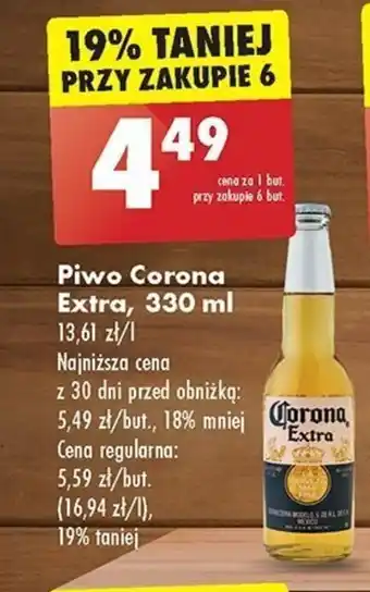 Biedronka Piwo Corona Extra, 330 ml oferta
