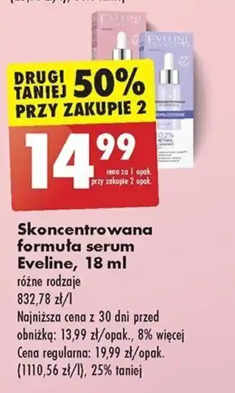 Biedronka Skoncentrowana formuła serum Eveline, 18 ml oferta