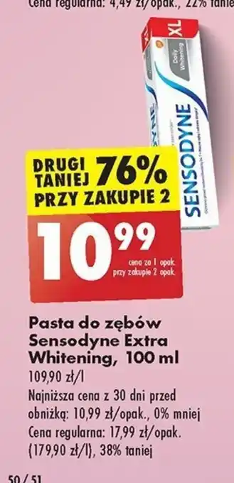 Biedronka Pasta do zębów Sensodyne Extra Whitening, 100 ml oferta