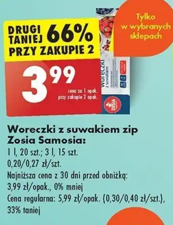 Biedronka Woreczki z suwakiem zip Zosia Samosia oferta