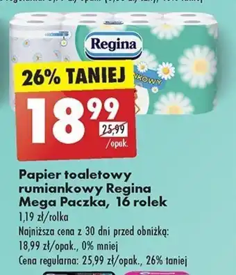 Biedronka Papier toaletowy rumiankowy Regina Mega Paczka, 16 rolek oferta