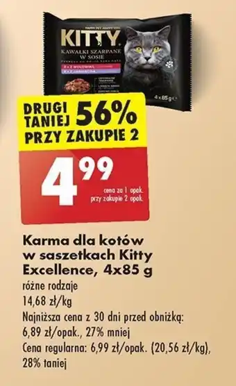 Biedronka Karma dla kotów w saszetkach Kitty Excellence, 4x85 g oferta