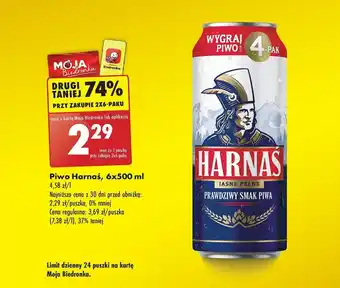 Biedronka Piwo Harnaś, 6x500 ml oferta