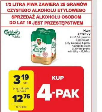 Carrefour Piwo ŽATECKÝ 4 x 0,5 l oferta