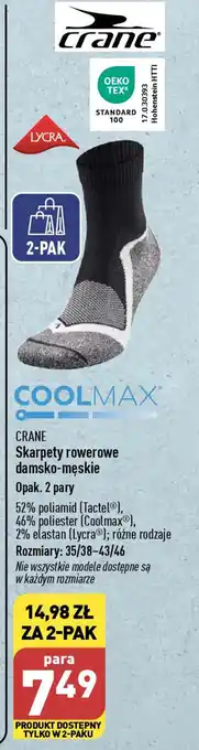 ALDI CRANE Skarpety rowerowe damsko-męskie, 2 pary oferta