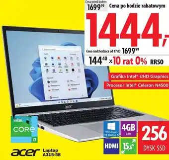 Media Expert Laptop Acer oferta