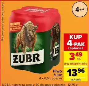 Carrefour Express Żubr Piwo jasne 2 l (4 x 0,5 l) oferta