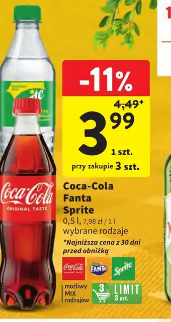 Intermarche Coca Cola Fanta Sprite 0,5l oferta