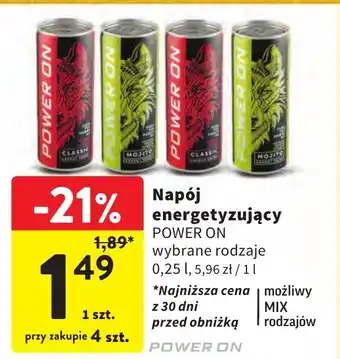 Intermarche Napój energetyzujący POWER ON 0,25l oferta