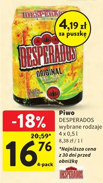 Intermarche Piwo DESPERADOS 4 x 0,5l oferta