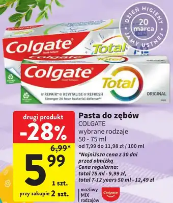 Intermarche Pasta do zębów COLGATE 50-75ml oferta