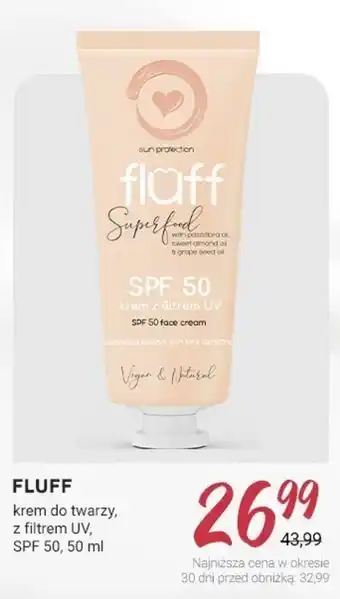 Rossmann FLUFF krem do twarzy, z filtrem UV, SPF 50, 50 ml oferta