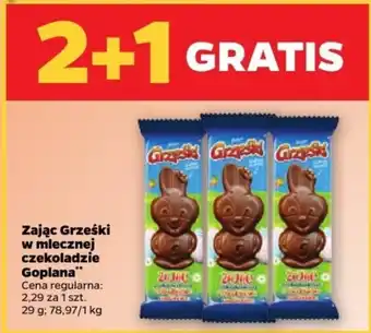 Netto Zając Grześki w mlecznej czekoladzie Goplana 29 g oferta
