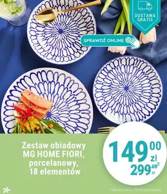 Biedronka Zestaw obiadowy MG HOME FIORI, porcelanowy, 18 elementów oferta