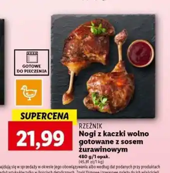 Lidl RZEŹNIK Nogi z kaczki wolno gotowane z sosem żurawinowym 480g oferta