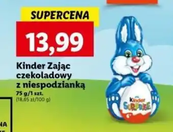 Lidl Kinder Zając czekoladowy z niespodzianką 75 g oferta