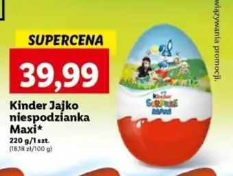 Lidl Kinder Jajko niespodzianka Maxi 220 g/1 szt. oferta