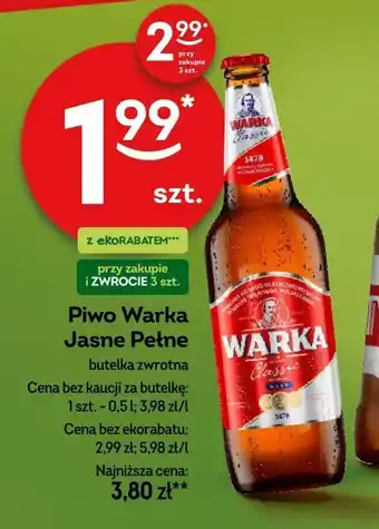 Żabka Piwo Warka Jasne Pełne 0,5 l oferta