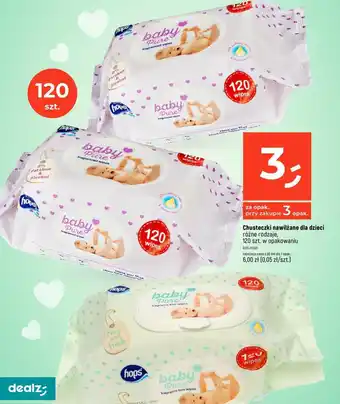 Dealz Chusteczki nawilżane dla dzieci, 120 szt. oferta