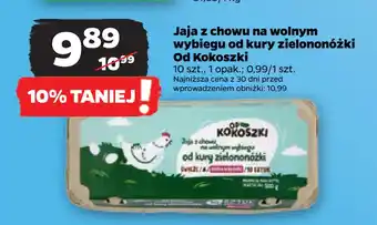 Netto Jaja z chowu na wolnym wybiegu od kury zielononóżki Od Kokoszki oferta