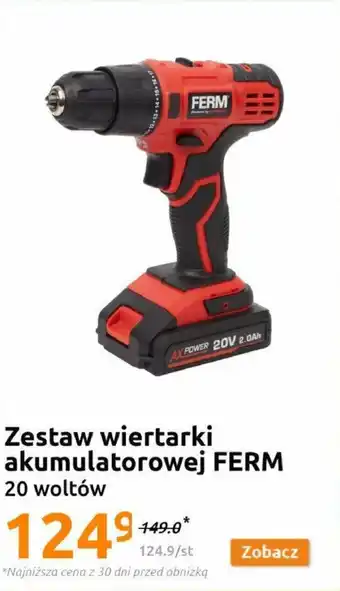 Action Zestaw wiertarki akumulatorowej FERM 20 V oferta