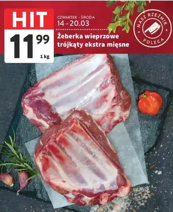 Intermarche Żeberka wieprzowe trójkąty ekstra mięsne 1 kg oferta
