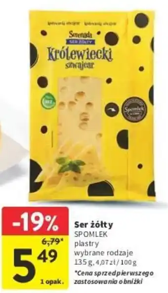 Intermarche Ser żółty SPOMLEK 135 g oferta