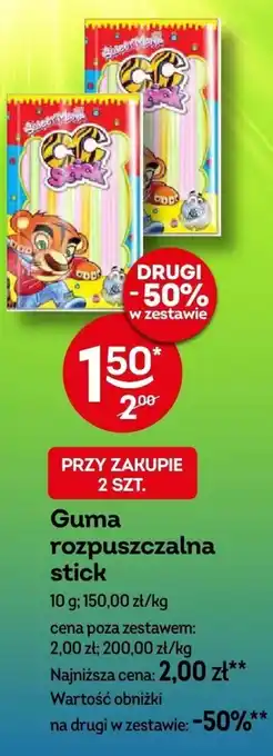 Żabka Guma rozpuszczalna stick oferta