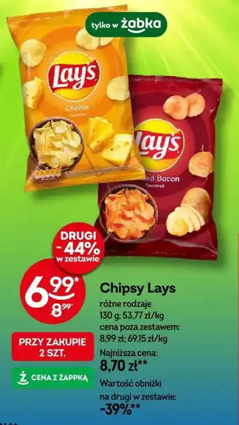 Żabka Chipsy Lays 130 g oferta