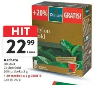 Intermarche Herbata DILMAH Ceylon Gold 100tbx2g + 20tb gratis oferta